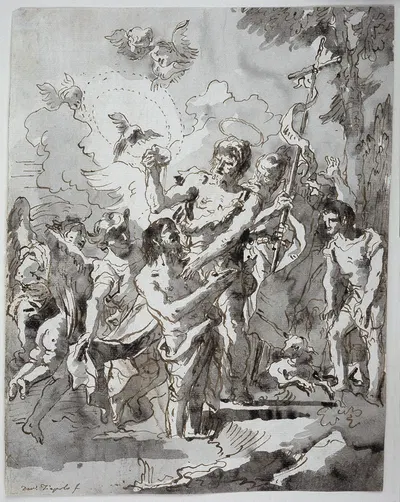 Baptism of Christ in the Jordan by Джованни Доменико Тьеполо — digital art print download