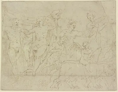 Bacchus' triumph by Girolamo Da Carpi — digital art print download