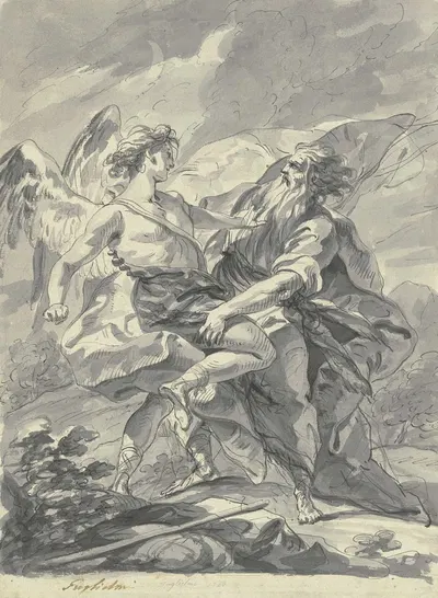 Jakob ringt mit dem Engel by Gregorio Guglielmi, 1760 — digital art print download