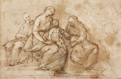 Madonna mit Kind und den Heiligen Anna und Joseph by Guglielmo Caccia — digital art print download
