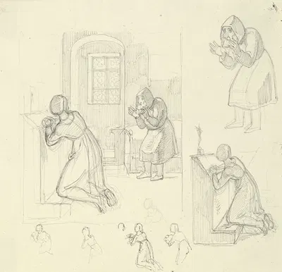 Liebes Kindlein, ach, ich bitt, bet fürs bucklicht Männlein mit! by Gustav Heinrich Naecke — digital art print download