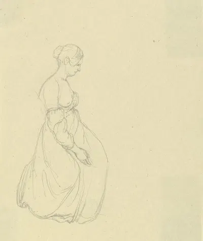 Niederkniende Frau nach rechts by Gustav Heinrich Naecke — digital art print download