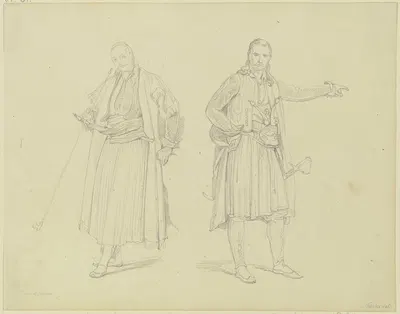 Zwei Griechen in traditioneller Tracht by Gustav Heinrich Naecke — digital art print download