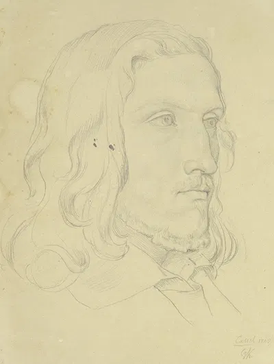 Bildnis eines Mannes im Dreiviertelprofil nach rechts by Gustav Kaupert, 1840 — digital art print download