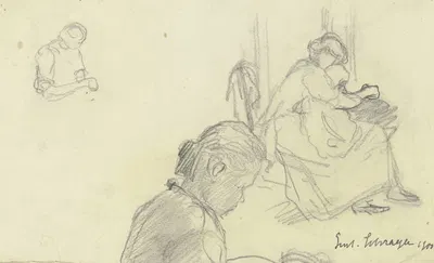 Frau mit Kind auf dem Schoß by Густав Шрэгле, 1900 — digital art print download