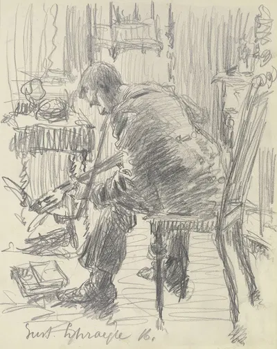 Guitar player by Густав Шрэгле, 1916 — digital art print download