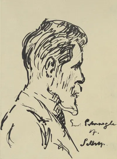 Self-portrait in profile by Густав Шрэгле, 1917 — digital art print download