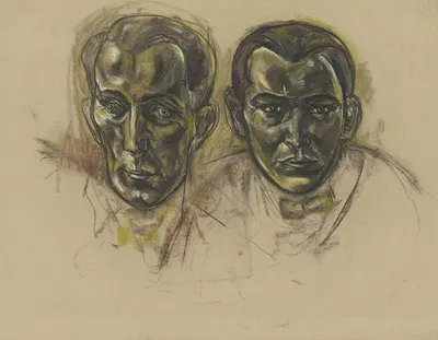 Double portrait by Ханс Людвиг Кац — digital art print download