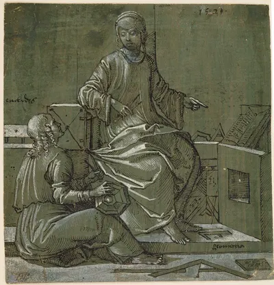 Euclid and the geometry by Ганс Брозамер, 1521 — digital art print download