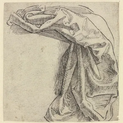 Faltenstudie nach einem hängendem Tuch by Hans Brosamer — digital art print download