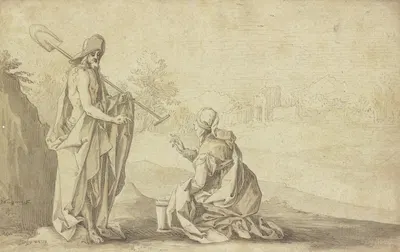 Christus als Gärtner erscheint der Magdalena by Hans Friedrich Schorer, 1608 — digital art print download