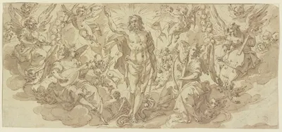 Triumphierender Christus von musizierenden Engeln umgeben by Hans Rottenhammer — digital art print download