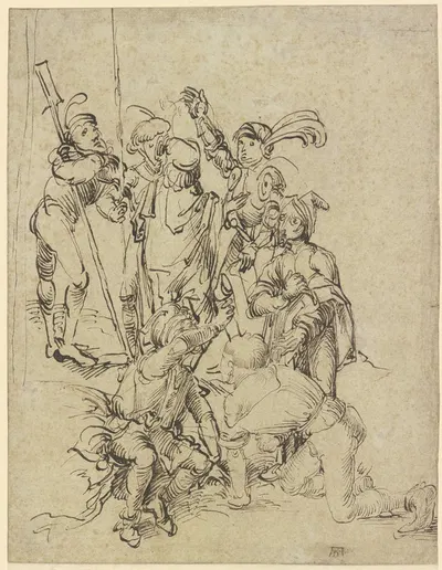 Sieben Soldaten unter dem Kreuz by Ханс Леонард Шойфелайн, 1505 – 1507 — digital art print download