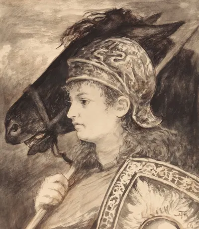 Brunhilda with Grane by Ханс Тома, 1876 — digital art print download
