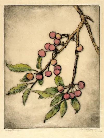 May Cherries by Bertha Jaques — digital art print download