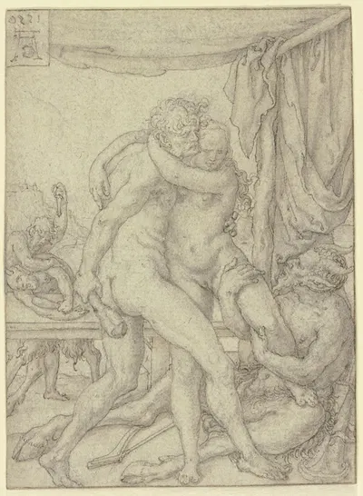 Herkules verhindert die Entführung der Hippodamia by Генрих Альдегревер, 1550 — digital art print download