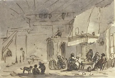 Gesellschaft in einem Zimmer mit Kamin by Хендрик Спилман — digital art print download