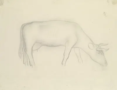 Grasende Kuh by Hermann Blumenthal, 1941 — digital art print download