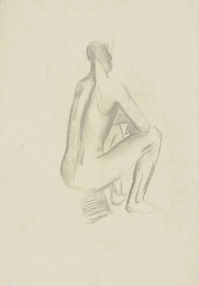 Sitzender männlicher Akt by Hermann Blumenthal — digital art print download