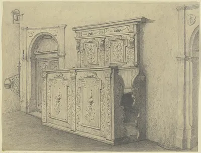 Kirchgestühl in einer Tiroler Kirche, July 1888 by Германн Крузе — digital art print download