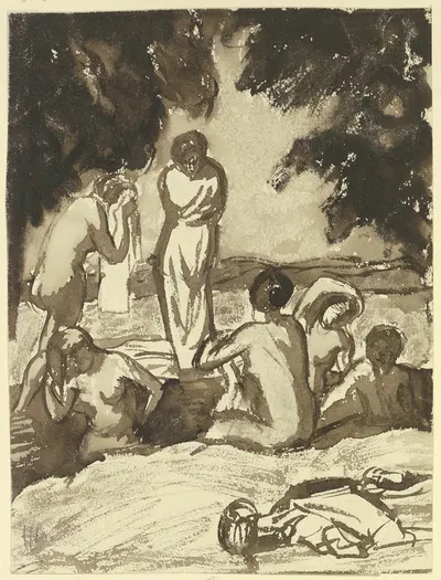 Bathing women by Герман Лисманн — digital art print download