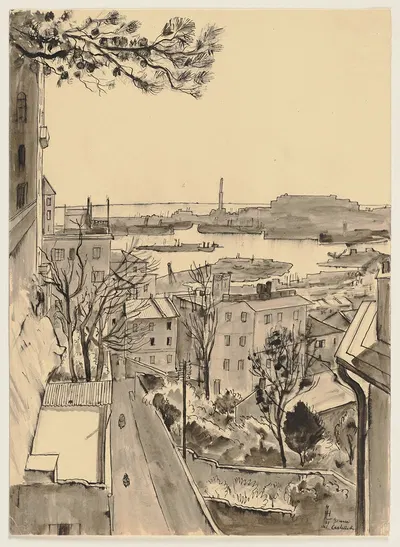 Вид с Кастеллетто на Геную by Герман Лисманн, 1931 — digital art print download