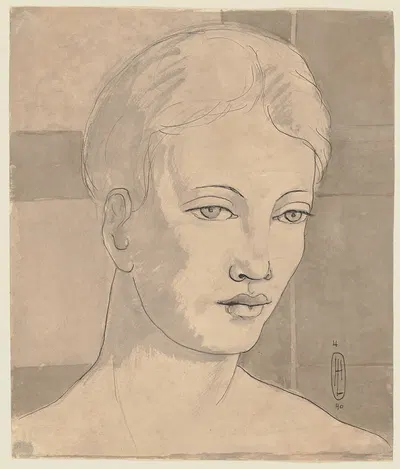 Female portrait by Hermann Lismann, 1940 — digital art print download