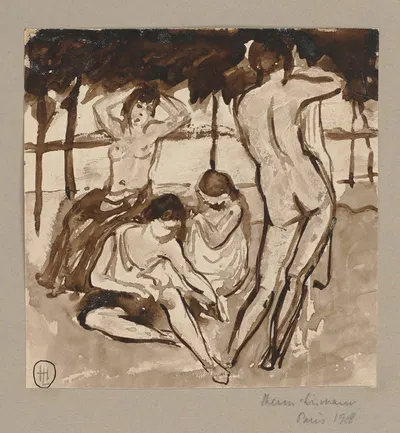 Four nudes by Герман Лисманн, 1908 — digital art print download