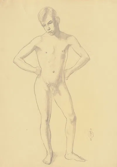 Male nude by Герман Лисманн, 1935 — digital art print download