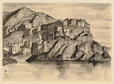 Manarola Liguria vom Boot aus by Hermann Lismann, 1921 — digital art print download