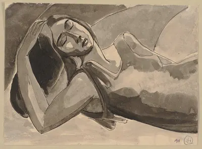 Reclined woman by Герман Лисманн, 1911 — digital art print download