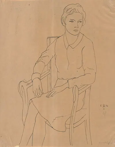 Sitzende Frau auf einem Stuhl by Герман Лисманн, 1931 — digital art print download