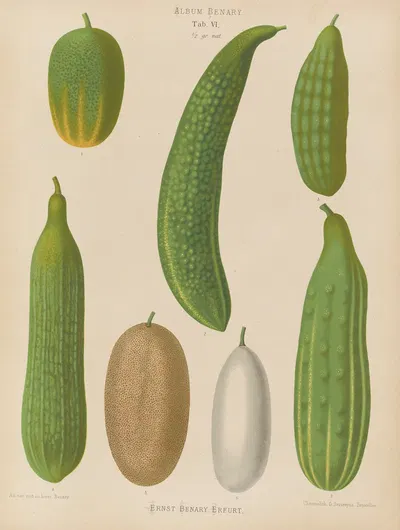 Cucumbers by Ernst Benary, 1876-1886 — digital art print download
