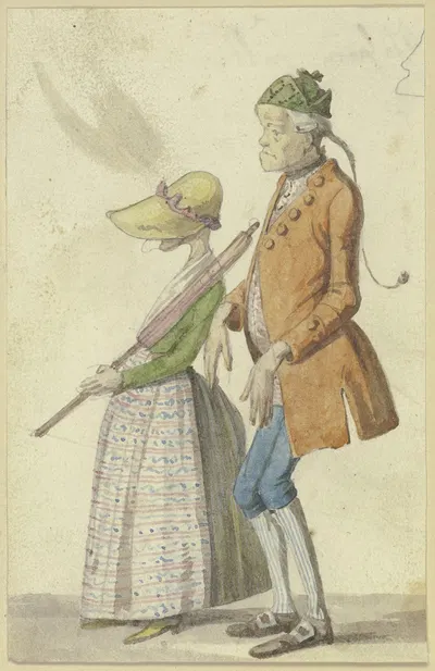Caricatured farmer couple by Иероним Гесс — digital art print download