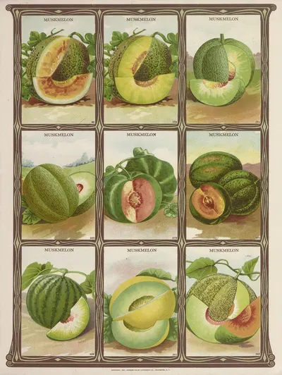 Muskmelon by Genesee Valley Lithograph Co., 1921 — digital art print download