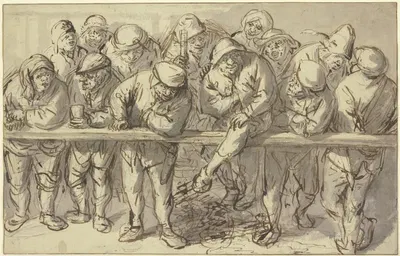 Zuschauer hinter einem Geländer by Isaac van Ostade — digital art print download