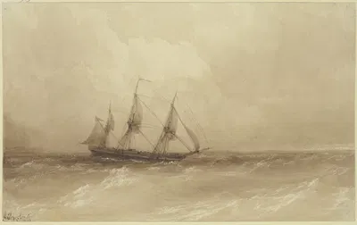 Ein Segelschiff auf hoher See by Ivan Ayvazovsky, 1850 — digital art print download