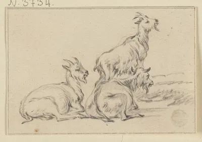Three goats by Якоб Кац — digital art print download