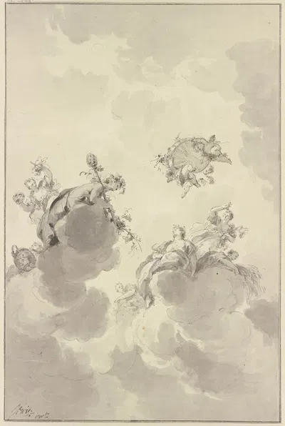 Bacchus and Ceres by Якоб де Вит — digital art print download