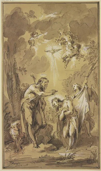 The baptism of Christ by Якоб де Вит — digital art print download