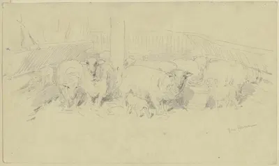 A sheepfold by Якоб Хапп — digital art print download