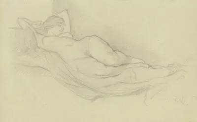 Reclining female nude by Якоб Хапп — digital art print download