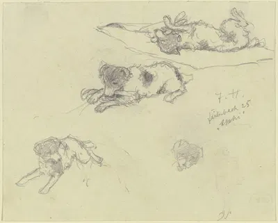 Three dog studies by Якоб Хапп, 1925 — digital art print download