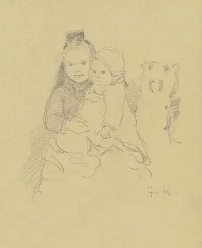 Two children by Якоб Хапп — digital art print download