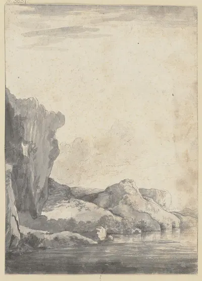 Rock section by the water by Якоб ван Руйсдал — digital art print download