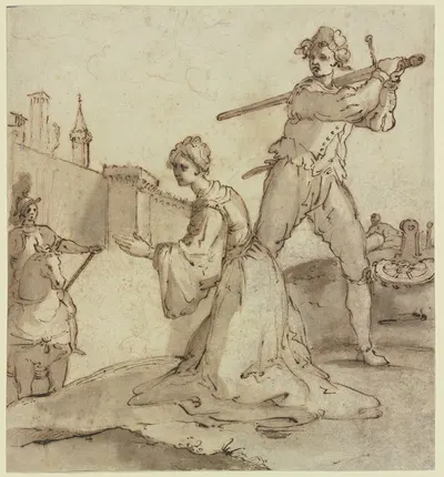 Enthauptung der Heiligen Katharina by Jacopo da Empoli — digital art print download