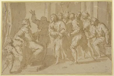 Christ before Caiaphas by Якопо Пальма юный, 1623 — digital art print download