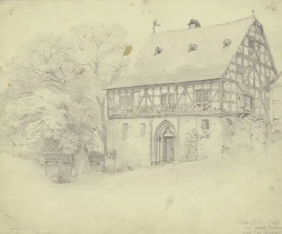 Altes Rathaus in Groß Linden bei Gießen by Якоб Фюрхтегот Дильман, 1836 — digital art print download