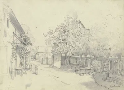 Das Wirtshaus Eberhardt bei Ginnheim by Якоб Фюрхтегот Дильман — digital art print download