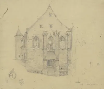 Fassade von St. Martin in Lorch am Rhein by Якоб Фюрхтегот Дильман, 1835 — digital art print download
